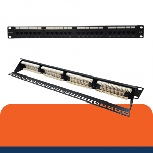 1U 24 Port Cat6 PCB Unshielded Patch Panel Populated-image